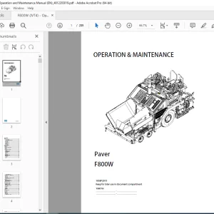 DYNAPAC Paver F800W Operation & Maintenance Manual PDF DOWNLOAD