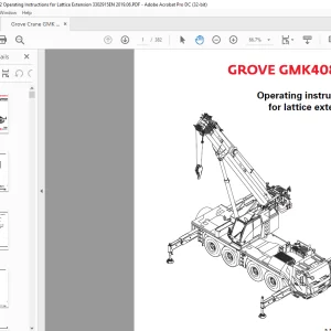 GROVE Crane GMK 4080-2 Lattice Extension Operating Instruction Manual 3302915 - PDF DOWNLOAD