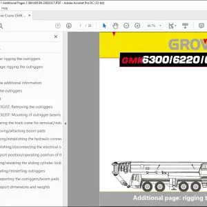 GROVE Crane GMK 6300 GMK 6220 GMK 6200-1 Additional page rigging the outriggers 2084689 - PDF DOWNLOAD