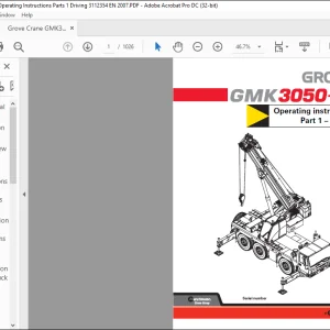 Grove Crance GMK 3050-1 Driving Operating Instruction Manual 3112354 - PDF DOWNLOAD