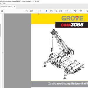 Grove Crance GMK 3055 Zusatzausrüstung Rußpartikelfilter 2084880 - PDF DOWNLOAD (German)
