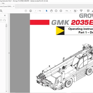 Grove Crane GMK 2035E Driving Operating Instructions Manual - PDF DOWNLOAD