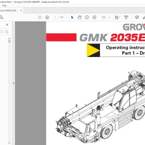 Grove Crane GMK 2035E Driving Operating Instructions Manual 3112276 - PDF DOWNLOAD