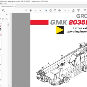 Grove Crane GMK 2035E Lattice Extension Operating Instructions Manual - PDF DOWNLOAD