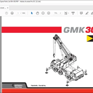 Grove Crane GMK 3050-1 Spare Parts Manual 3129653 - PDF DOWNLOAD