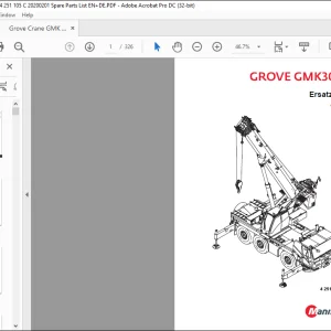 Grove Crane GMK 3050-2 Ersatzteilliste Anhang 4251105C - PDF DOWNLOAD (German)
