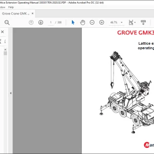 Grove Crane GMK 3050-2 Spare Lattice Extension Operating Manual 3303017 - PDF DOWNLOAD