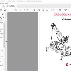 Grove Crane GMK 3050-2 Wartungsanleitung 3302853 - PDF DOWNLOAD (German)