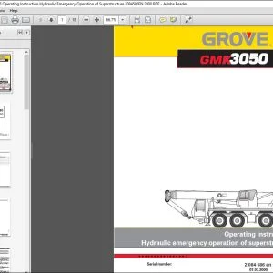 Grove Crane GMK 3050 Hydraulic operation of superstructure Operating Instruction Manual 2084586 - PDF DOWNLOAD