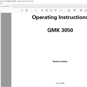 Grove Crane GMK 3050 Operating Instruction Manual 2085269 - PDF DOWNLOAD
