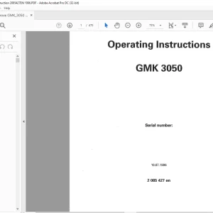 Grove Crane GMK 3050 Operation Instructions Manual SN 2085427 - PDF DOWNLOAD