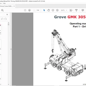 Grove Crane GMK 3050B Driving & Crane Operating Manual 3113049 - PDF DOWNLOAD