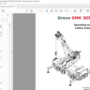 Grove Crane GMK 3050B Lattice Extension Operating Manual 3113357 - PDF DOWNLOAD
