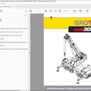 Grove Crane GMK 3055 Additional pages Driving with axle loads in excess of 12 t 2084935 - PDF DOWNLOAD