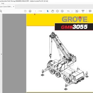 Grove Crane GMK 3055 Driving Operating Instruction Manual - PDF DOWNLOAD