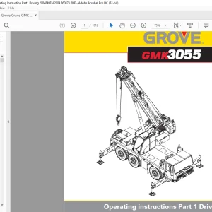 Grove Crane GMK 3055 Driving Operating Instruction Manual 2084849 - PDF DOWNLOAD