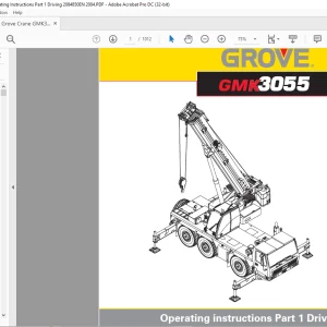 Grove Crane GMK 3055 Driving Operating Instruction Manual 2084850 - PDF DOWNLOAD