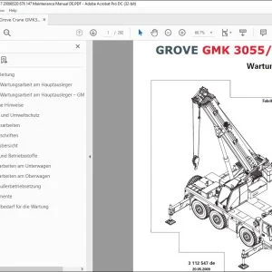 Grove Crane GMK 3055 GMK 3050-1 Wartungsanleitung 3112547 - PDF DOWNLOAD (German)