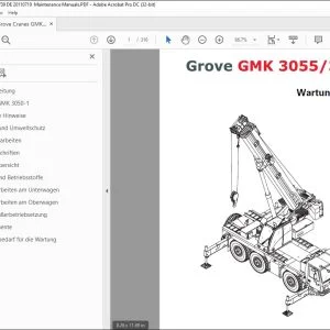 Grove Crane GMK 3055 GMK 3050-1 Wartungsanleitung 3112739 - PDF DOWNLOAD (German)