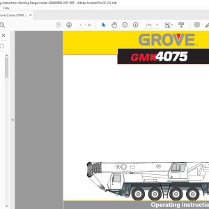 Grove Crane GMK 4075 Operating Instructions Working Range Limiter 2084658 - PDF DOWNLOAD
