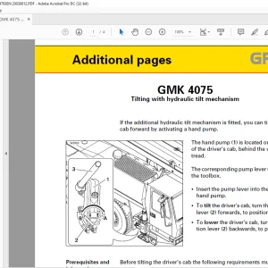 Grove Crane GMK 4075 Tilting with hydraulic tilt mechanism 2084793 - PDF DOWNLOAD