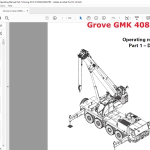 Grove Crane GMK 4080-1 Driving Operating Manual 3302431 - PDF DOWNLOAD