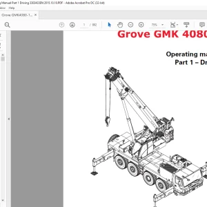 Grove Crane GMK 4080-1 Driving Operating Manual 3302433 - PDF DOWNLOAD