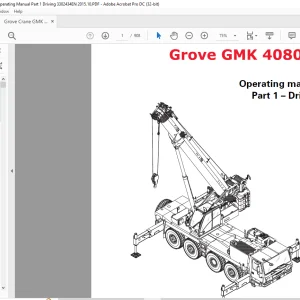 Grove Crane GMK 4080-1 Driving Operating Manual 3302434 - PDF DOWNLOAD