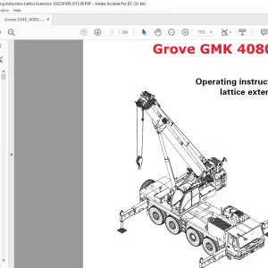Grove Crane GMK 4080-1 Lattice Extension Operating Instruction Manual 3302391 - PDF DOWNLOAD
