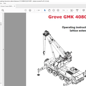 Grove Crane GMK 4080-1 Lattice Extension Operating Instructions Manual 3113180 - PDF DOWNLOAD