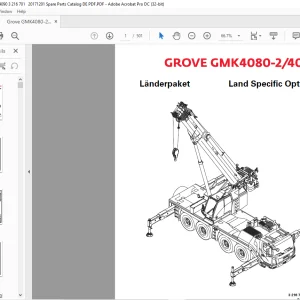 Grove Crane GMK 4080-2 GMK 4090 Land Specific Options Spare Parts Manual 3216701 - PDF DOWNLOAD