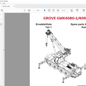Grove Crane GMK 4080-2 GMK 4090 Spare Parts Manual 4176300 - PDF DOWNLOAD