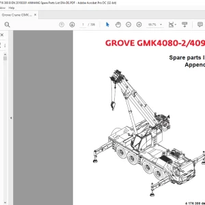 Grove Crane GMK 4080-2 GMK 4090 Spare Parts Manual 4176300 - PDF DOWNLOAD
