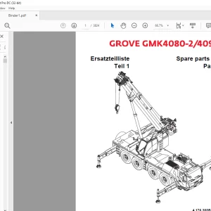 Grove Crane GMK 4080-2 GMK 4090 Spare Parts Manual 4176300B - PDF DOWNLOAD