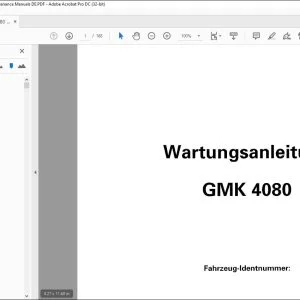 Grove Crane GMK 4080 Wartungsanleitung 2085409 - PDF DOWNLOAD (German)