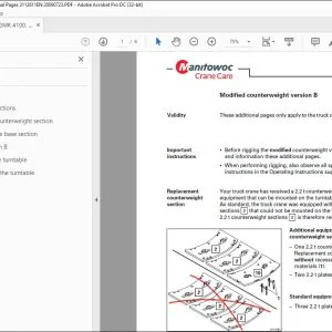 Grove Crane GMK 4100 GMK 4100-L Additional page 3112611 - PDF DOWNLOAD