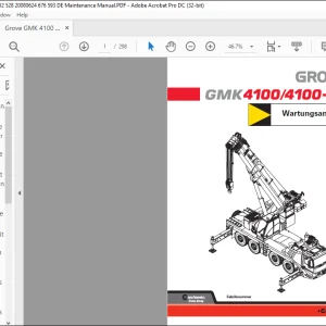 Grove Crane GMK 4100 GMK 4100-L Wartungsanleitung 3112528 - PDF DOWNLOAD