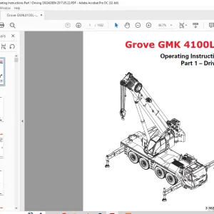 Grove Crane GMK 4100L-1 Driving & Crane Operation Operating Instructions Manual 3302428 - PDF DOWNLOAD