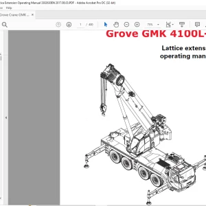 Grove Crane GMK 4100L-1 Lattice Extension Operating Manual 3113630 - PDF DOWNLOAD