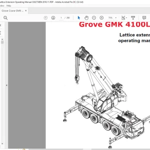 Grove Crane GMK 4100L-1 Lattice Extension Operating Manual 3302730 - PDF DOWNLOAD