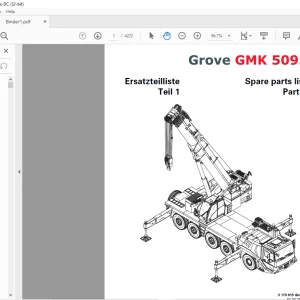 Grove Crane GMK 5095 Spare Parts Manual - PDF DOWNLOAD