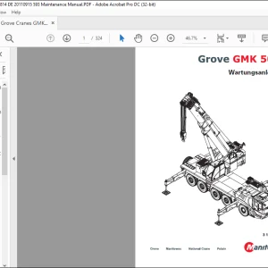 Grove Crane GMK 5095 Wartungsanleitung 3112814 - PDF DOWNLOAD