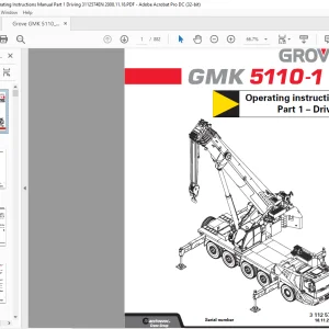 Grove Crane GMK 5110-1 Driving Operating Instruction Manual 3112574 - PDF DOWNLOAD