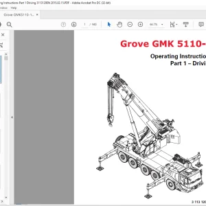Grove Crane GMK 5110-1 Driving Operating Instruction Manual 3113120 - PDF DOWNLOAD