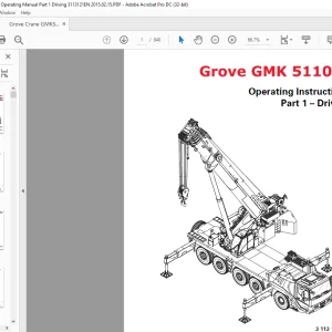 Grove Crane GMK 5110-1 Driving Operating Instruction Manual 3113121 - PDF DOWNLOAD