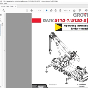 Grove Crane GMK 5110-1 GMK 5130-2 Lattice Extension Operating Instruction Manual 3112518 - PDF DOWNLOAD