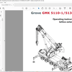 Grove Crane GMK 5110-1 GMK 5130-2 Lattice Extension Operating Instruction Manual 3112783 - PDF DOWNLOAD