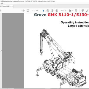 Grove Crane GMK 5110-1 GMK 5130-2 Lattice Extension Operating Instruction Manual 3112785 - PDF DOWNLOAD