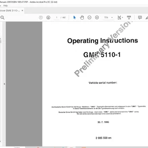 Grove Crane GMK 5110-1 Operating Instruction Manual 2085550 - PDF DOWNLOAD