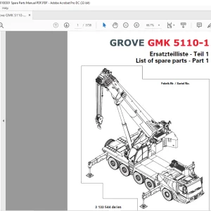 Grove Crane GMK 5110-1 Spare Parts Catalog Manual 3133544 - PDF DOWNLOAD